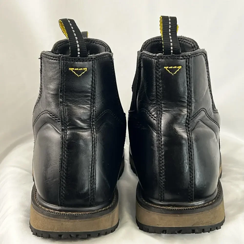 ACE Work Boots Men 11 Black Leather Chelsea Slip Oil Resistant ASTM EH